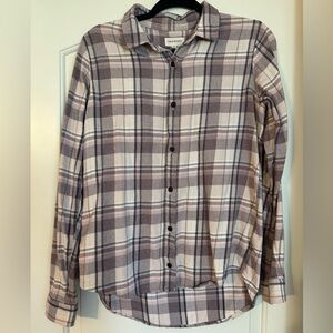 Francesca’s Purple Plaid Button Up Flannel